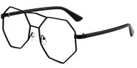 Jacob Irregular Octagon Black Eyeglasses Side View