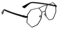 Jacob Irregular Octagon Black Eyeglasses 