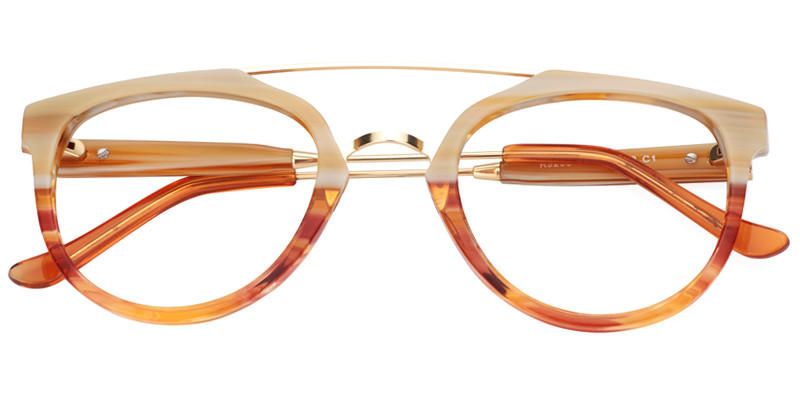 Handsome Aviator Light Amber Glasses Front View