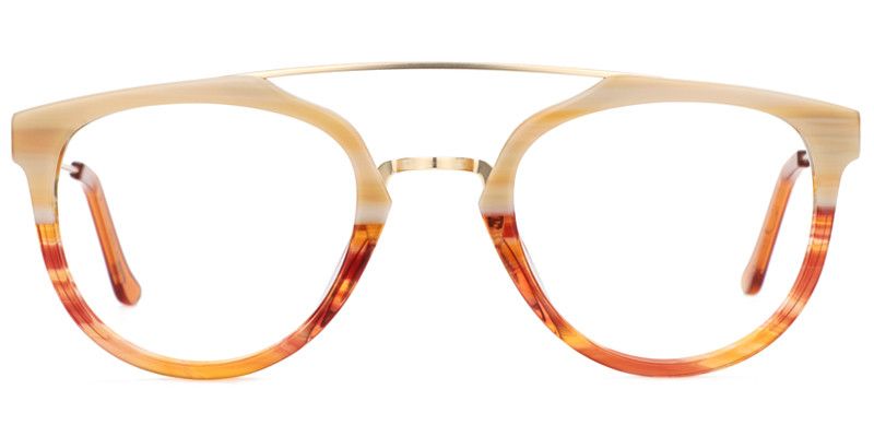 Handsome Aviator Light Amber Glasses Angle View
