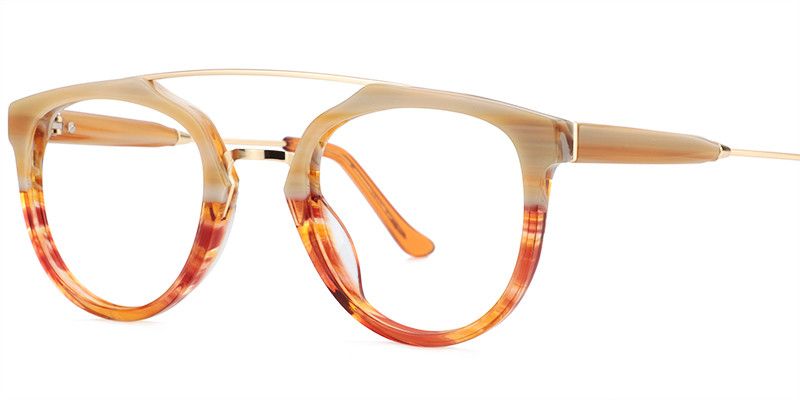 Handsome Aviator Light Amber Glasses Side View