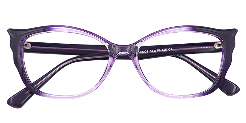 Trendy Wing Purple Eyeglasses Angle View