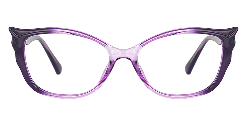 Trendy Wing Purple Eyeglasses Front View