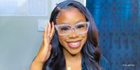 Rectangle Crystal Eyeglasses | Vooglam.com 