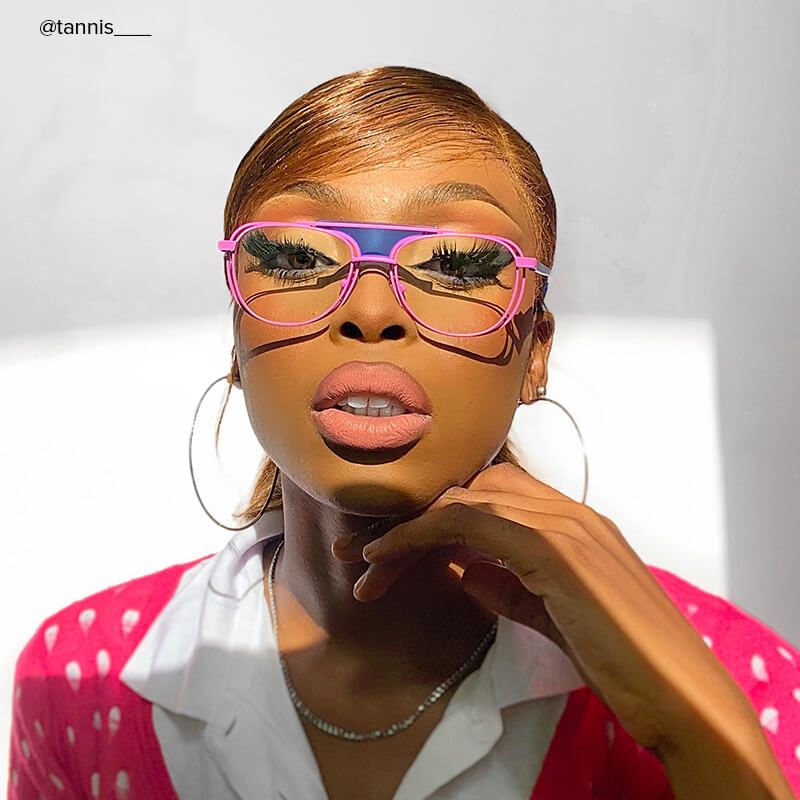 Aviator magenta eyeglasses