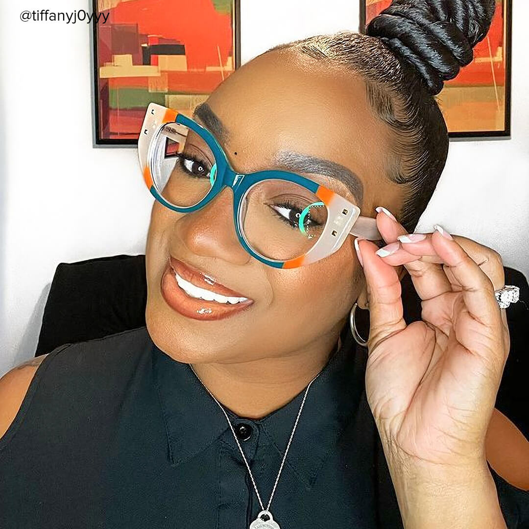 Kornegay - Cat Eye Dark/Green Eyeglasses - 7
