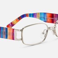 Gagenia - Rectangle Silver Eyeglasses | Vooglam Design Details