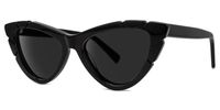 Edana - Cat Eye Black Sunglasses | Vooglam Front View