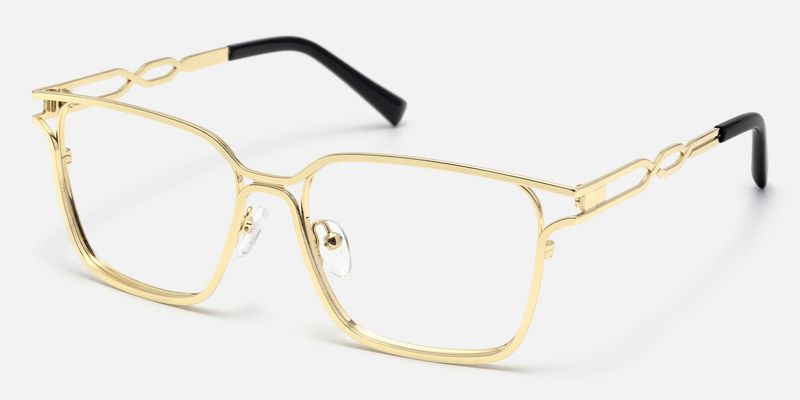 Frenzy - Rectangle Gold Eyeglasses