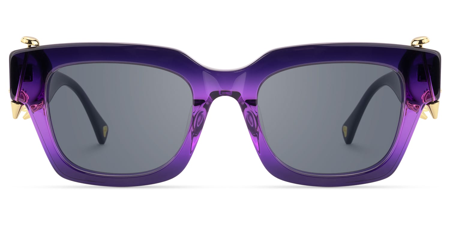 Sabrina - Rectangle Purple Sunglasses - 1