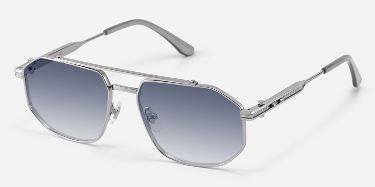 Ando - Light Gunmetal Gradient Gray Sunglasses by Vooglam