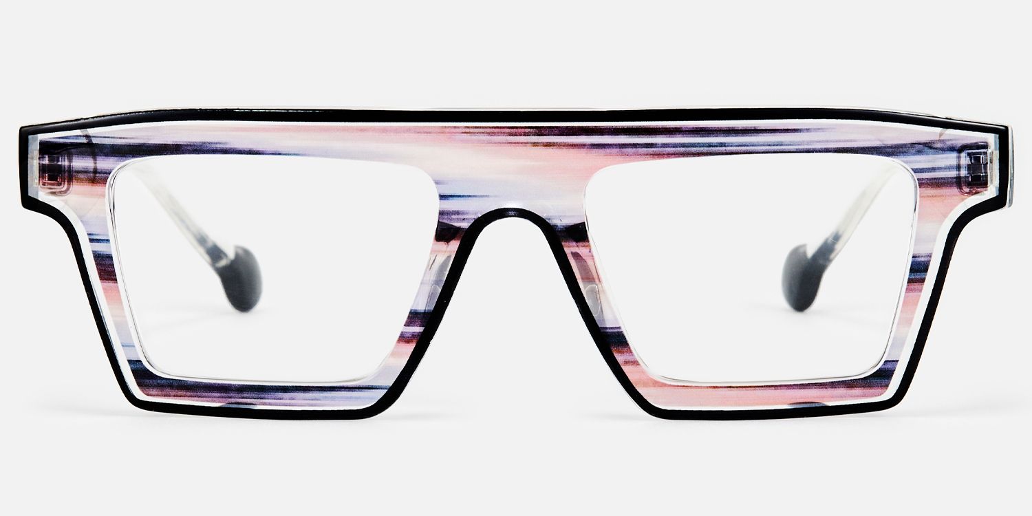 Treva - Rectangle Brown Eyeglasses | Vooglam Angle View