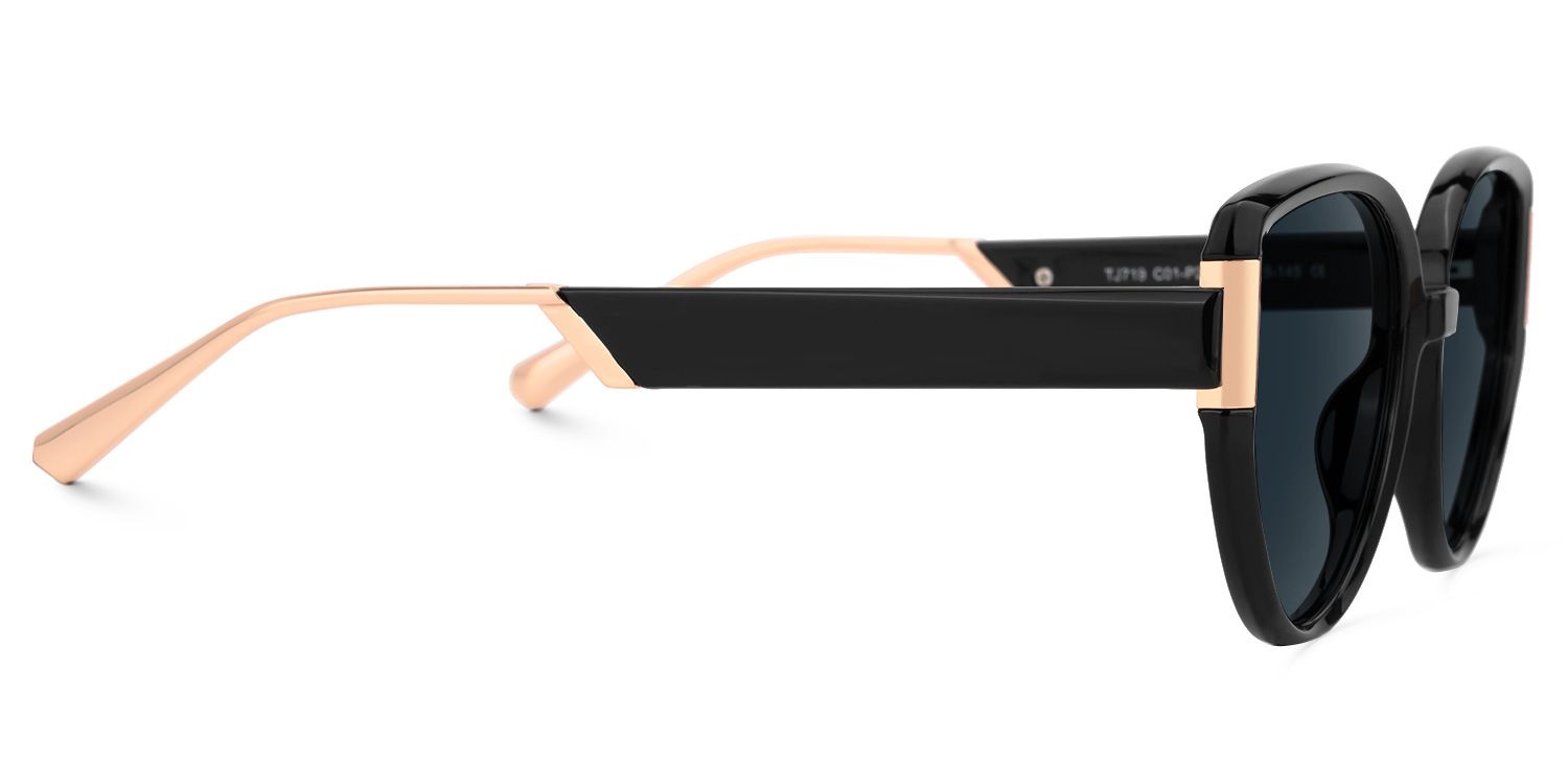 Fateh - Cat Eye Black Sunglasses | Vooglam 4