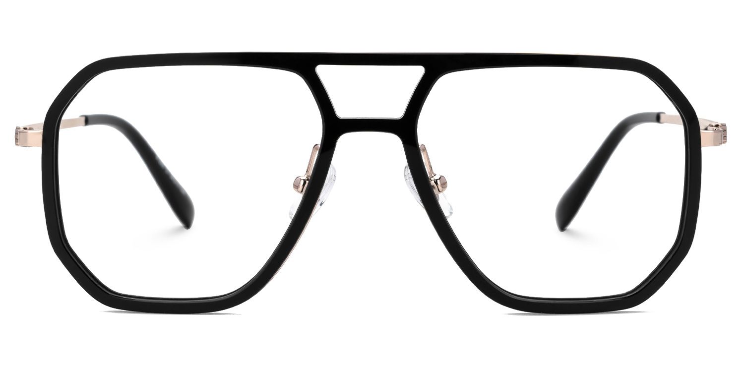 Galdesa - Aviator Black Eyeglasses | Vooglam Angle View