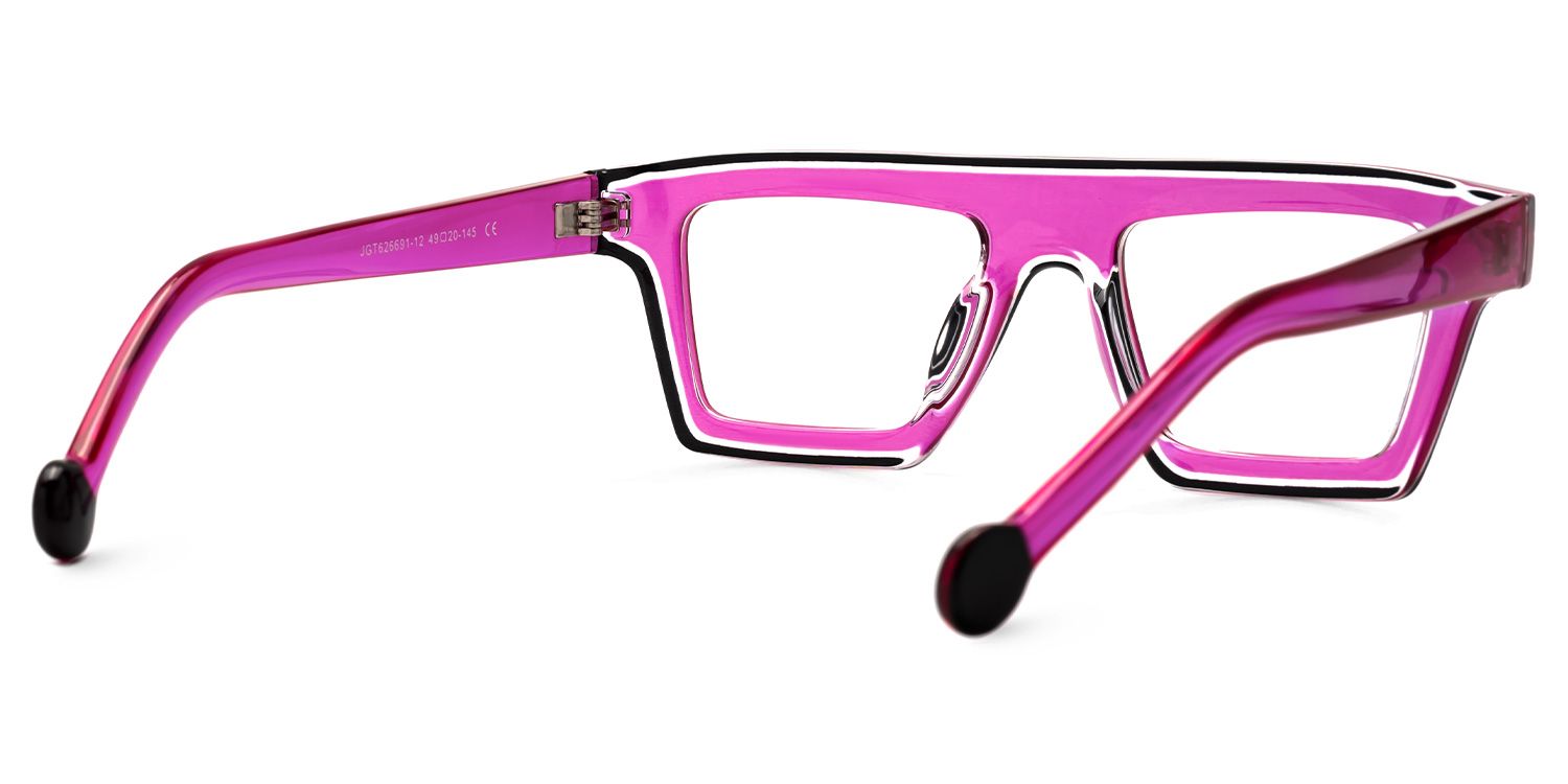 Treva - Rectangle Purple Eyeglasses | Vooglam Side View