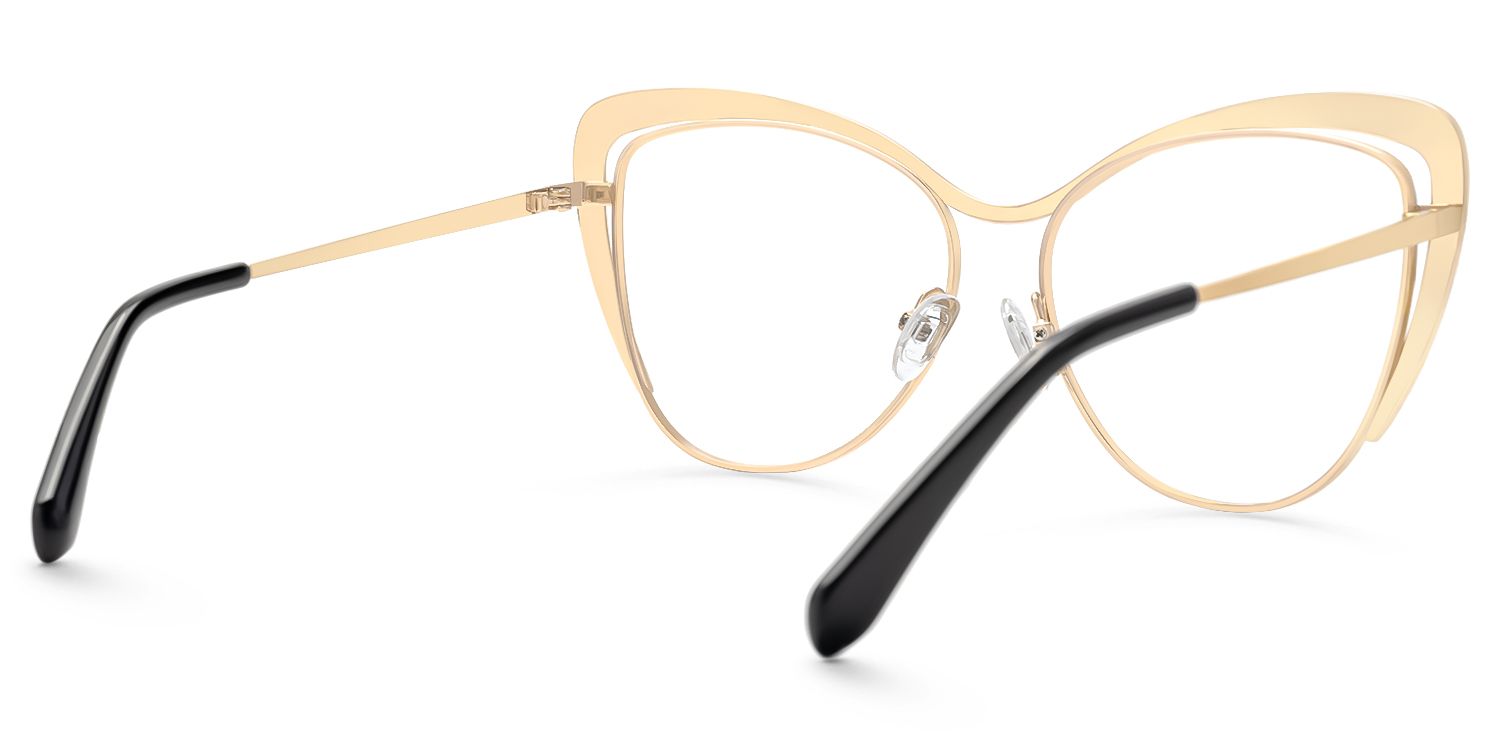 Jachin - Cat Eye Purple Eyeglasses by Vooglam - Side View