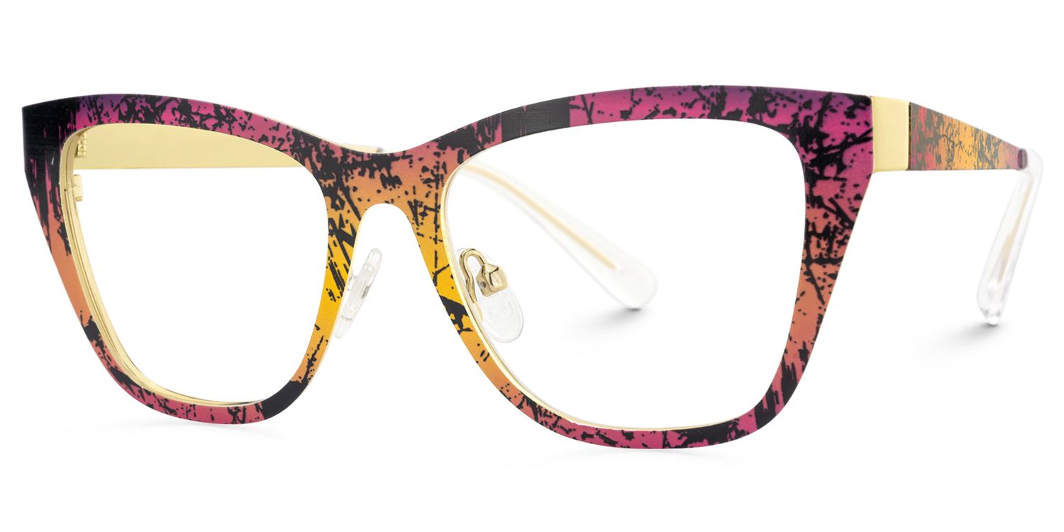 Tamah - Cat Eye Pattern Eyeglasses | Vooglam Front View