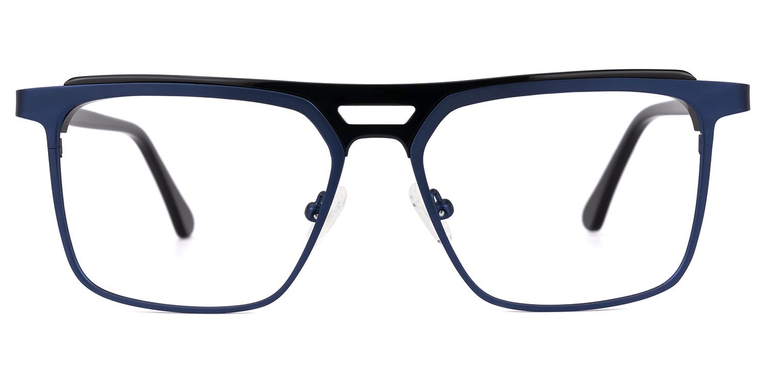 Dempster - Rectangle Blue Eyeglasses | Vooglam Angle View