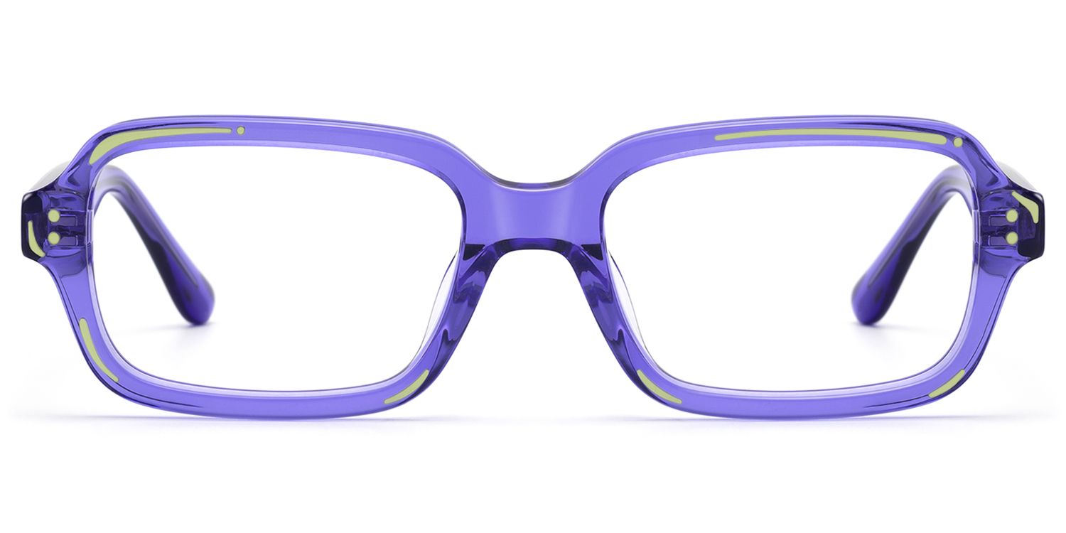 Pixel - Purple Comic Narrow Rectangle Glasses by Vooglam Product Details 1