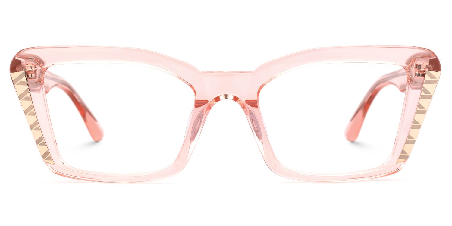 Fiachra - Rectangle Pink Eyeglasses | Vooglam Angle View
