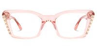 Fiachra - Rectangle Pink Eyeglasses | Vooglam Angle View