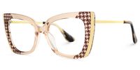 Harshad - Butterfly Houndstooth Prescription Glasses | Vooglam Front View