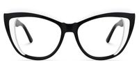 Ehren - Cat Eye White/Black Eyeglasses | Vooglam Angle View