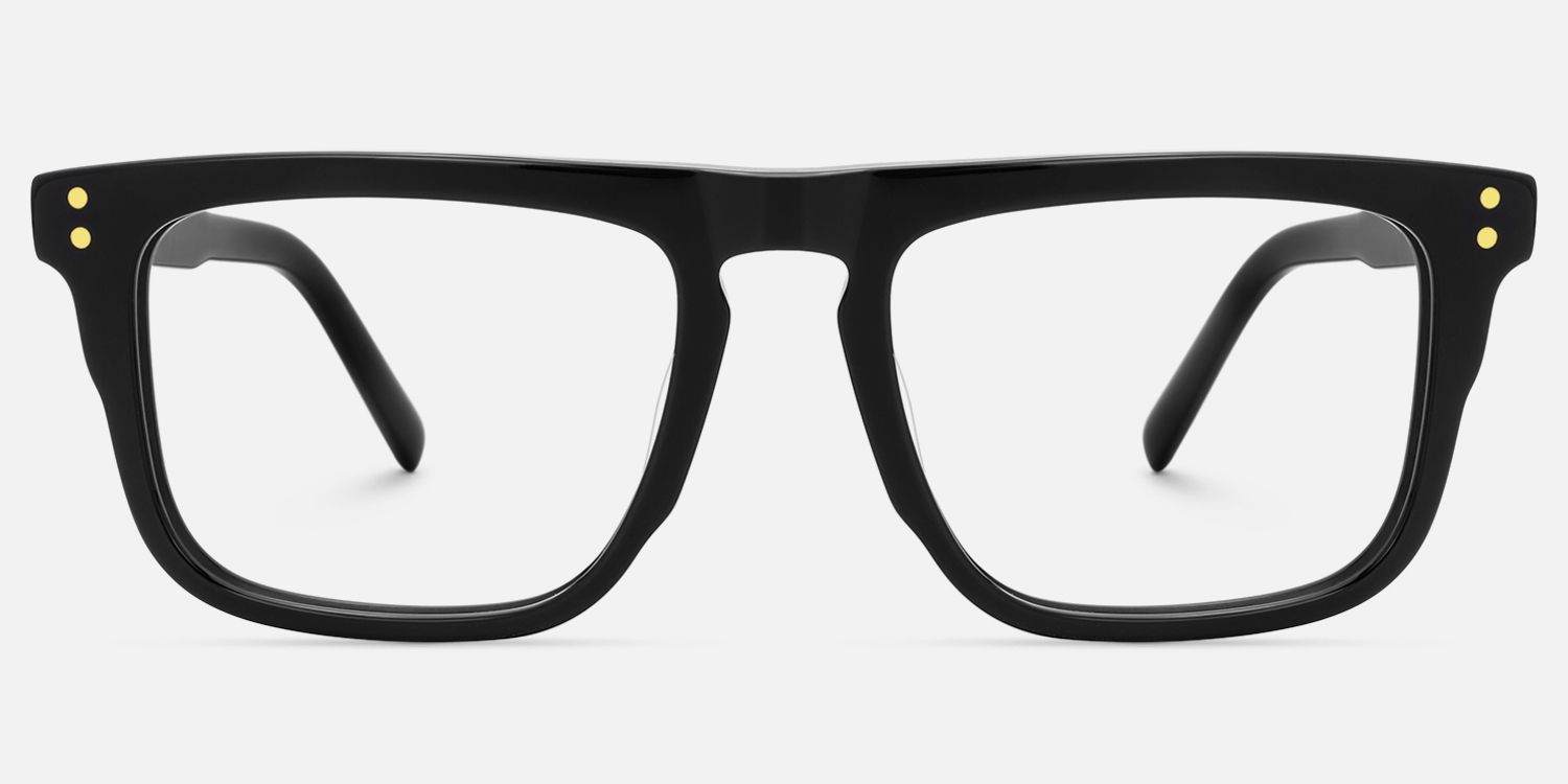 Charlotte - Rectangle Black Eyeglasses | Vooglam Angle View