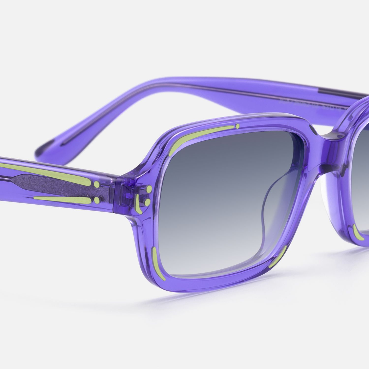 Pixel - Purple Comic Gradient Gray Tint Sunnies by Vooglam - Design Details