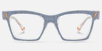 Ganya - Square Blue Eyeglasses | Vooglam Angle View