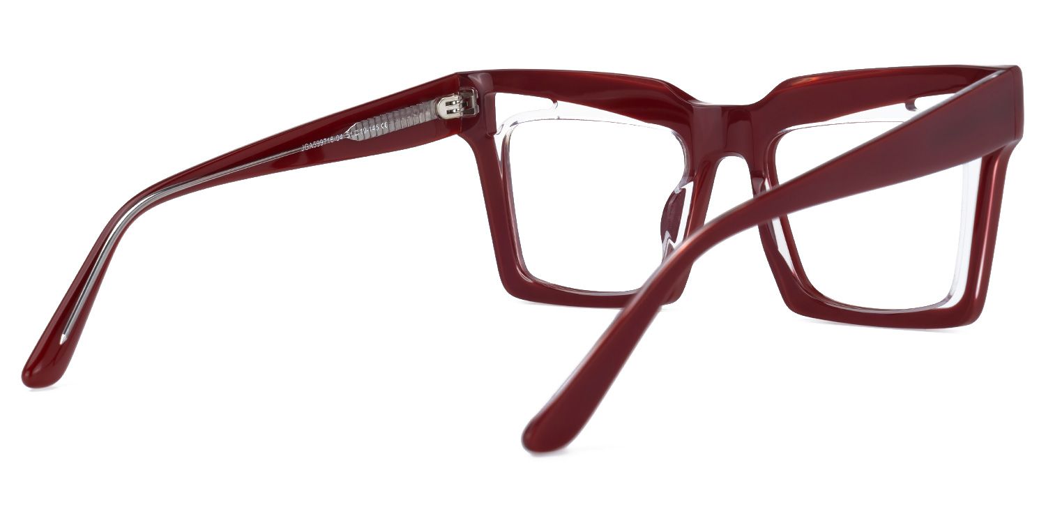 Emberlei - Square Red Eyeglasses | Vooglam Side View