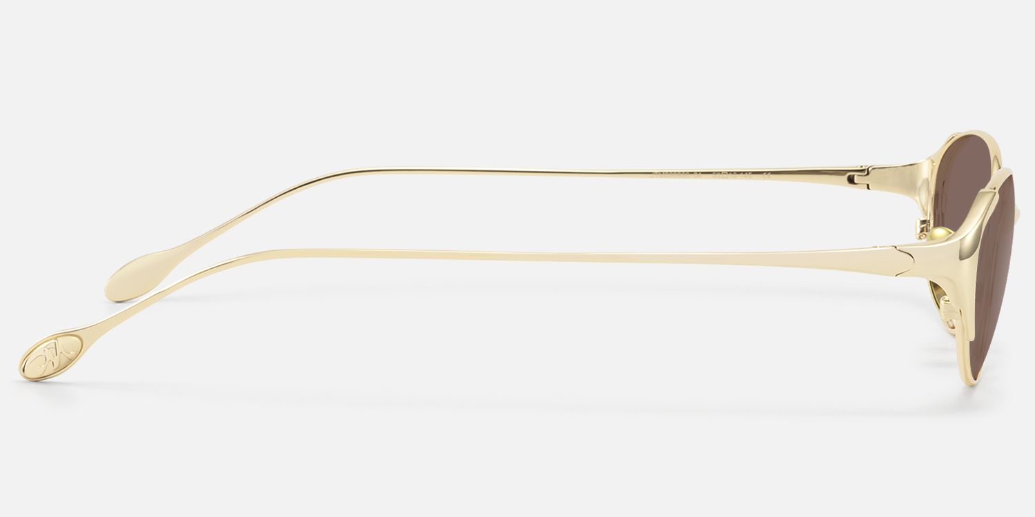 Ebisu - Vintage Oval Silver Brown Tinted Sunnies | Vooglam Side View