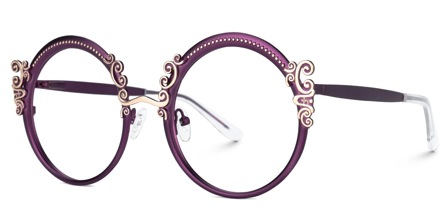 Norene Vintage Round Glasses with Elegant Filigree Design | Vooglam Front View
