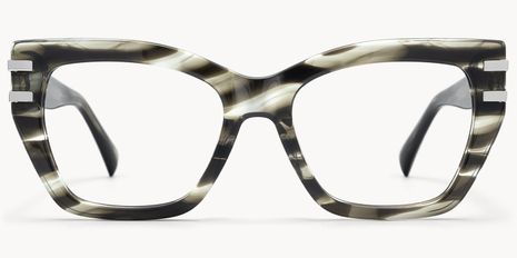 Rhea - Chic Black Glasses with Golden Accents | Vooglam display picture 2