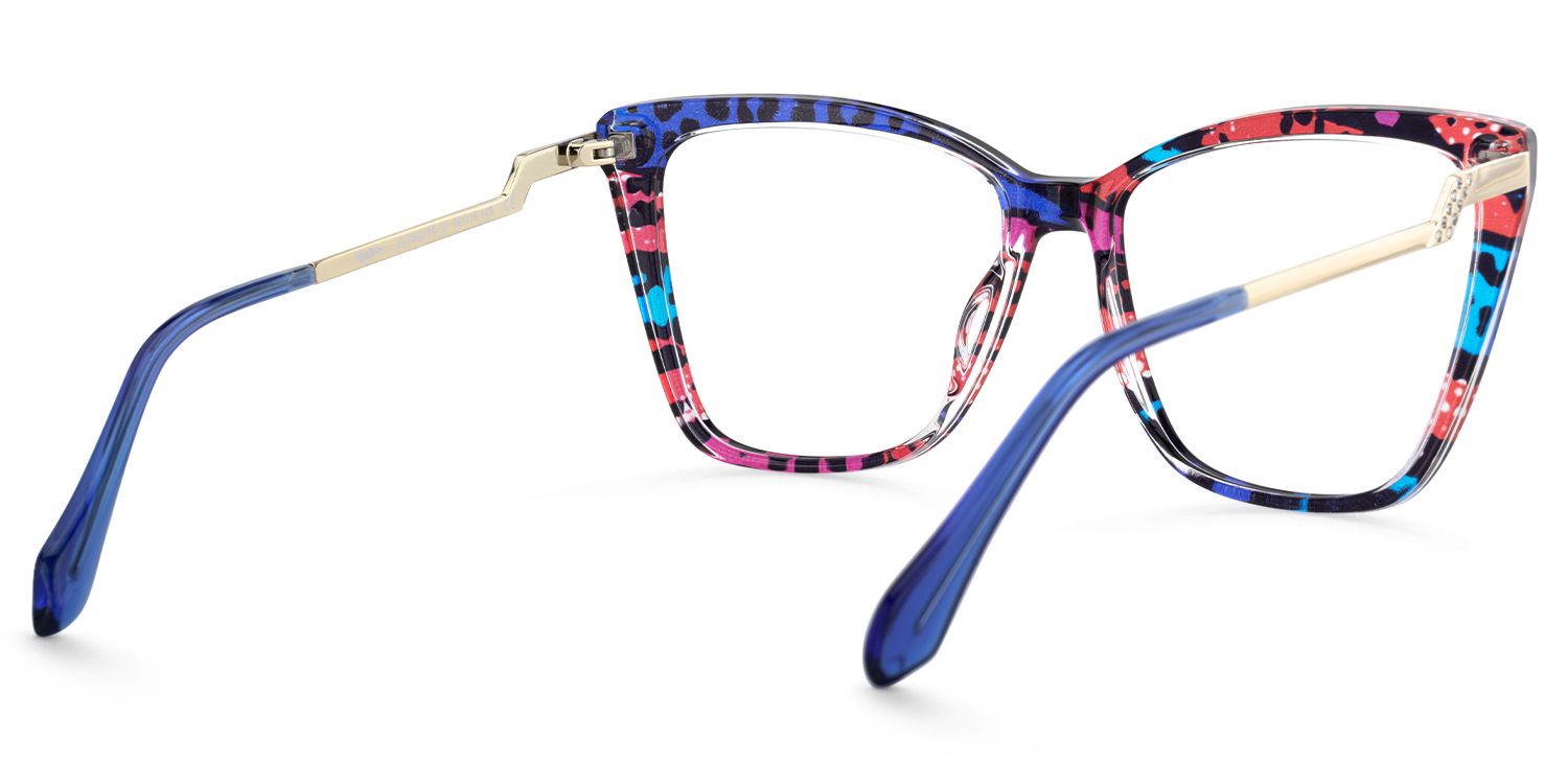 Adebola - Square Multicolor Eyeglasses | Vooglam Side View
