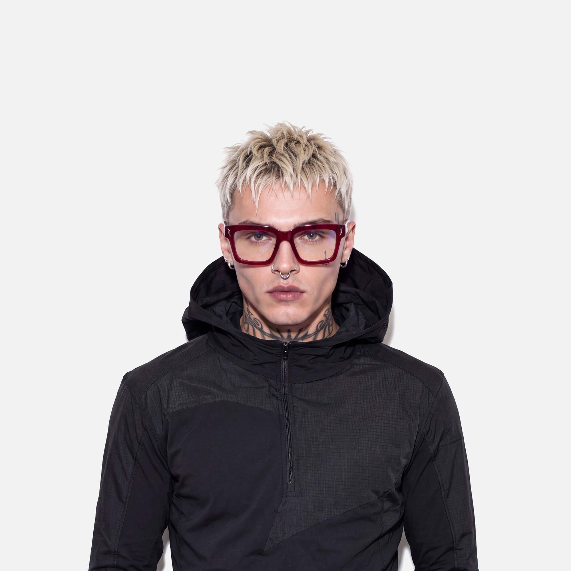 Razor - Transparent Red Razor Blade Glasses by Vooglam - Lifestyle Look
