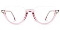Sylvia Trendy Light Pink Cat Eye Glasses for Women | Vooglam Angle View