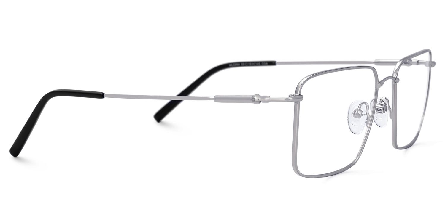 Kahoni - Rectangle Silver Eyeglasses | Vooglam 4