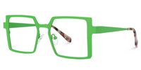 Elowen - Rectangle Green Eyeglasses | Vooglam Front View