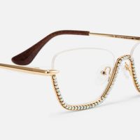 Viva - Cat Eye Gold Eyeglasses | Vooglam Design Details