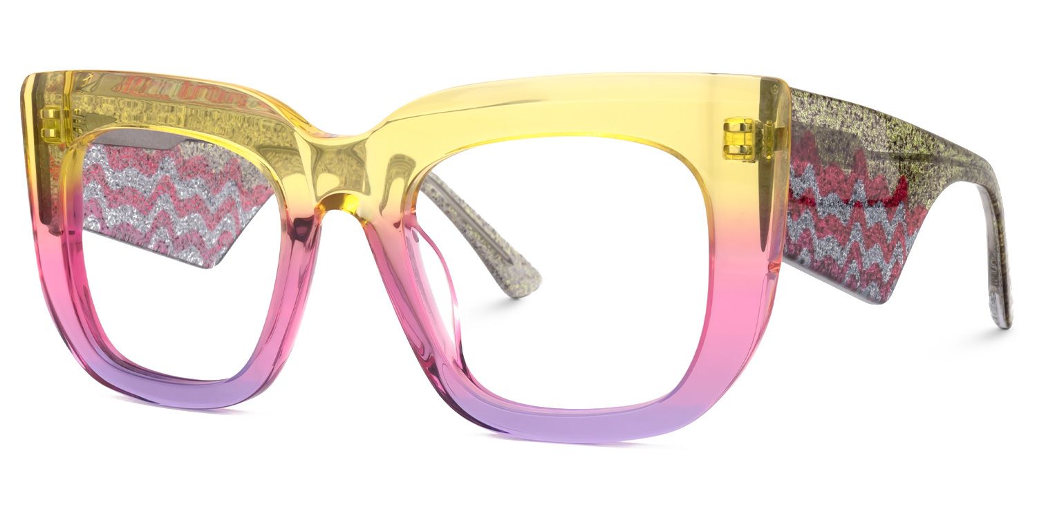 Hakulani - Square Multicolor Eyeglasses | Vooglam Front View