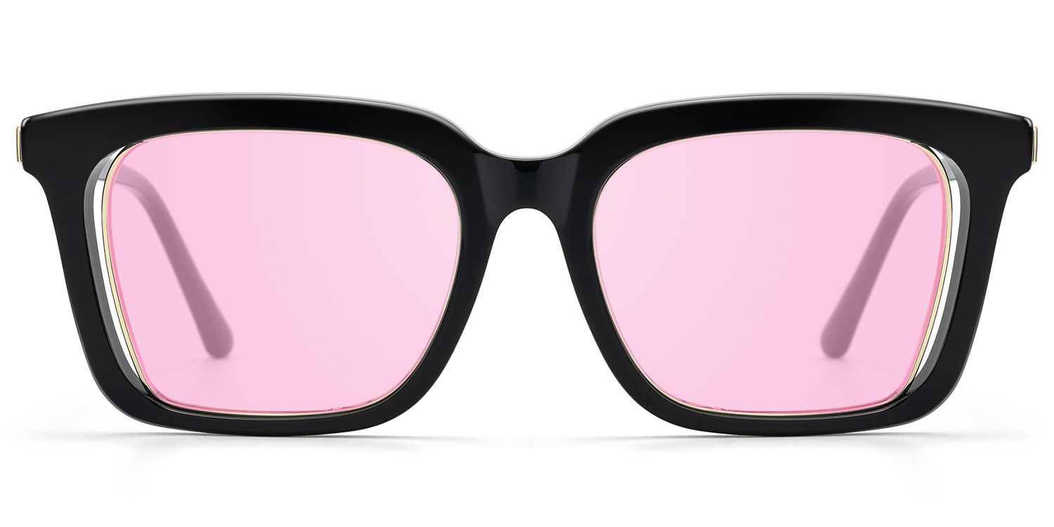 Chaparral - Red Tint Rectangle Black Sunglasses | Vooglam Product Details 1