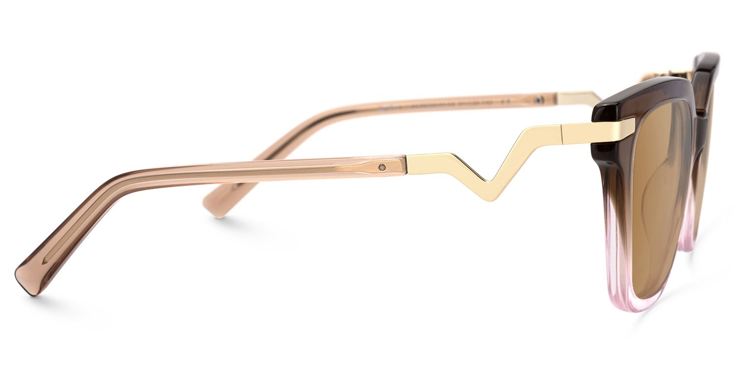 Natala - Rectangle Brown Sunglasses product detail 4