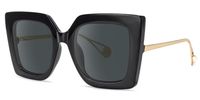Adrienne - Square Black Sunglasses | Vooglam Front View