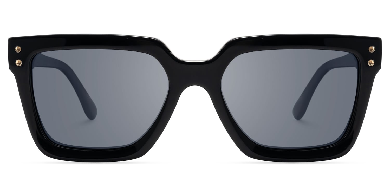Cavalier - Rectangle Black Sunglasses - 1