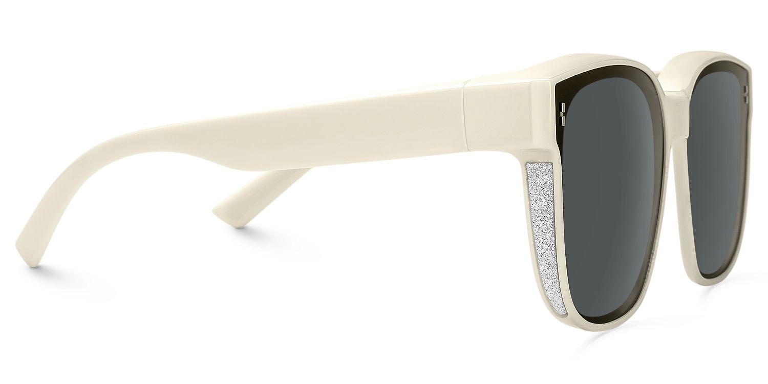 Madesh - Square White Fit Over Sunglasses by Vooglam - Product View 4