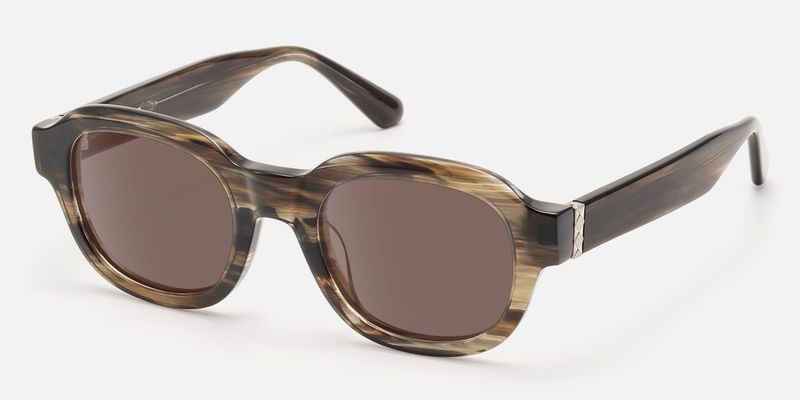 Eerie - Dark Brown Tinted Wood Grain Sunglasses | Vooglam