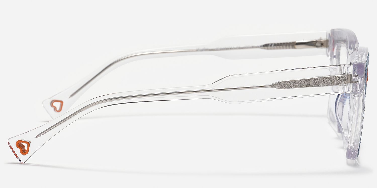 Ganya - Square Blue Eyeglasses | Vooglam Side View