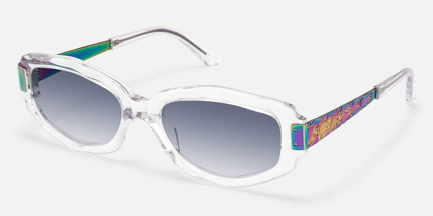 Spire - Geometric Transparent Sunglasses | Vooglam Front View