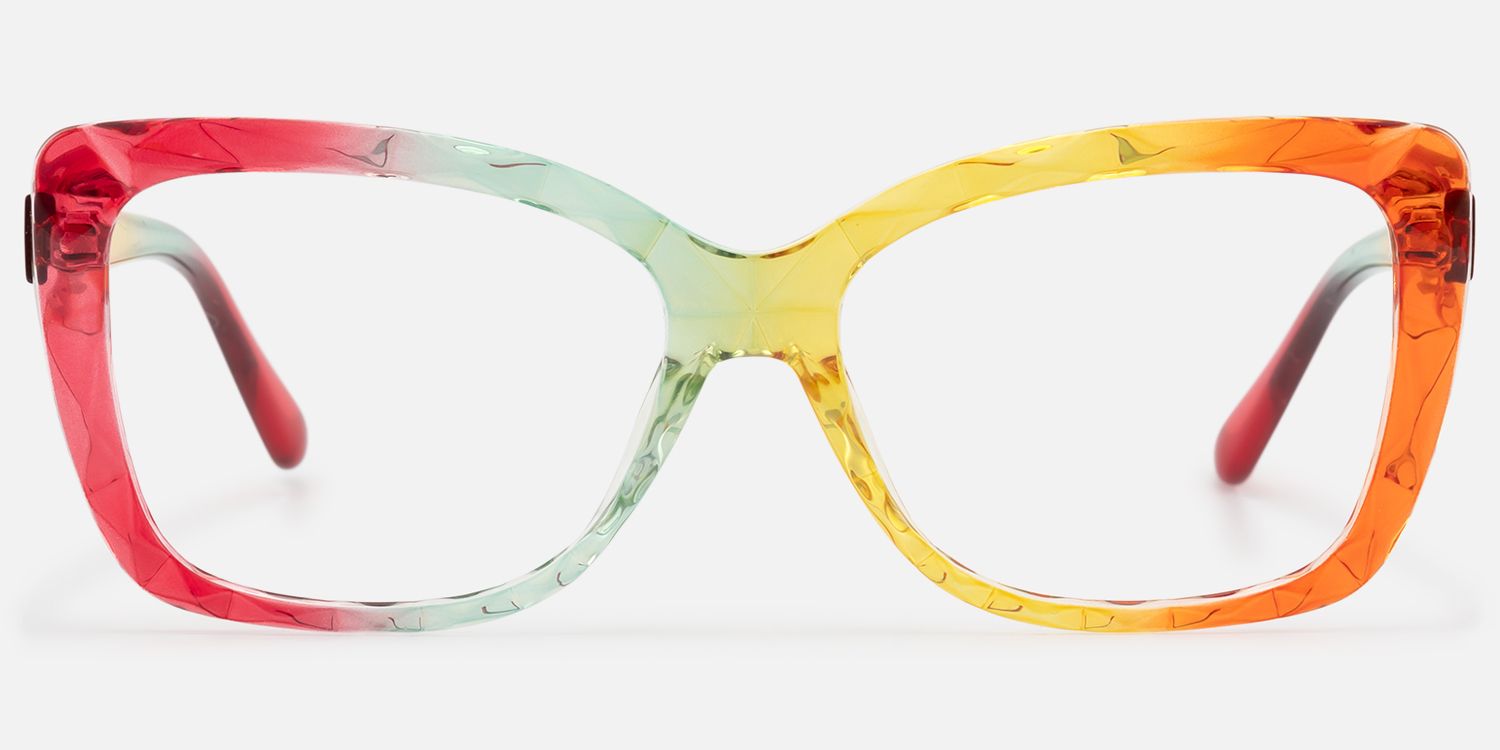 Letitia - Rectangle Multicolor Eyeglasses | Vooglam Angle View
